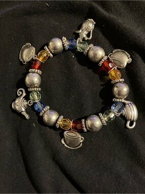 Multicolor Faceted Bead Tea Charm Bracelet - Women Jewelry